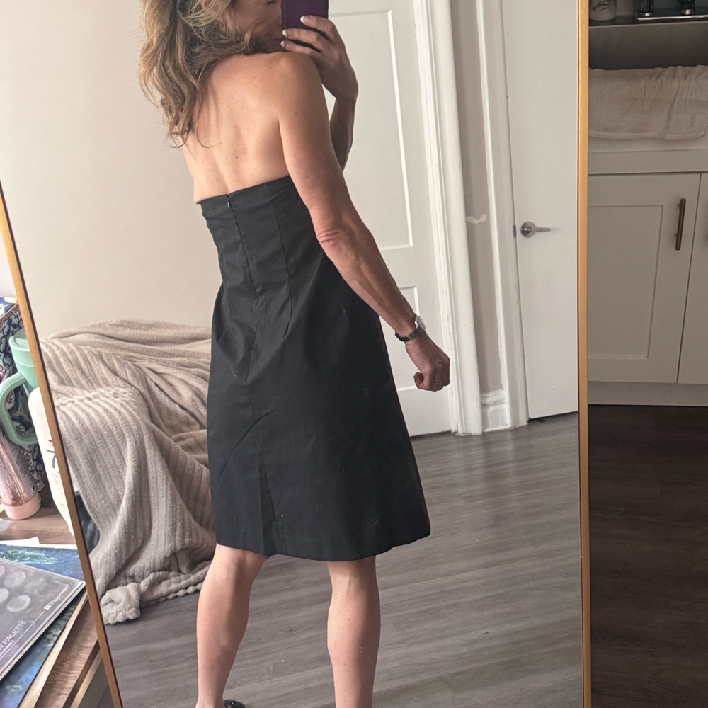La Prestic Ouiston Paris Strapless Black Cotton Dress with Built-In Corset Sz S - Picture 6 of 13